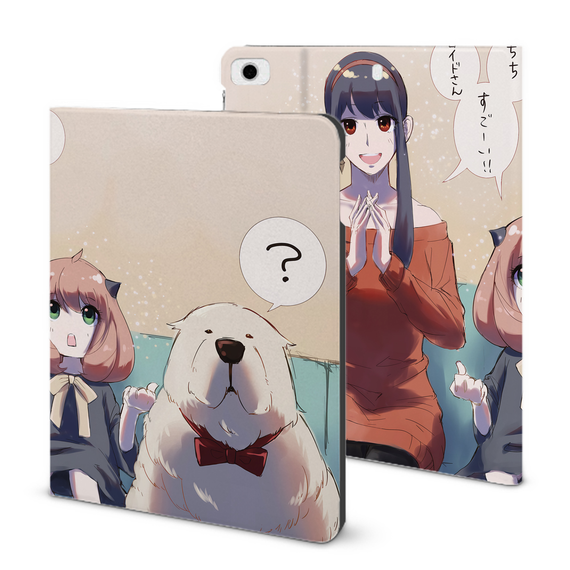 （画像用） SPY×FAMILY间谍家家酒 IPad ケース ブック型 PUレザー TPU 耐衝撃 軽量 薄型 ペン収納なし 全面保護 IPad 各モデル対応